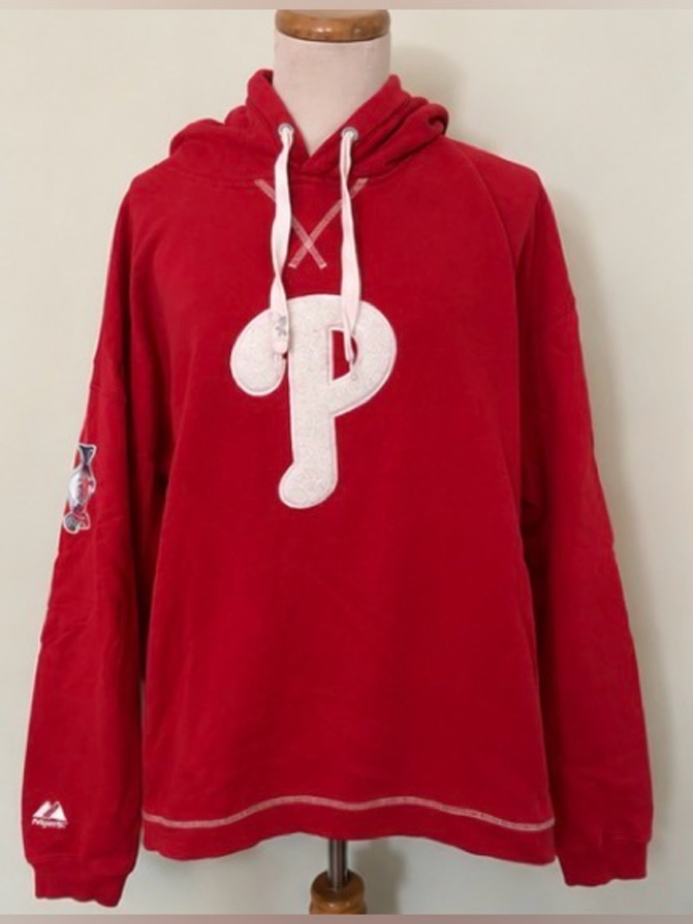 [Majestic] Philadelphia Phillies Red Pullover Hoodie MLB National League Sz: XL